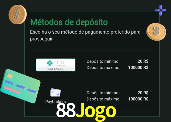 O cassino 88Jogo oferece uma grande variedade de métodos de pagamento